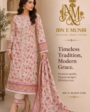 Modern Classic Kurti Lawn Dupatta 3PC EL-1 Unstitched